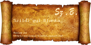 Szilágyi Blanka névjegykártya